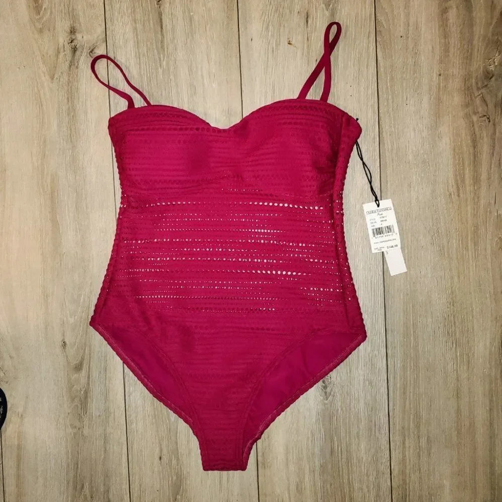 ROBIN PICCONE Women's ONE PIECE PERLA V-NECK SWIMSUIT SIZE 6